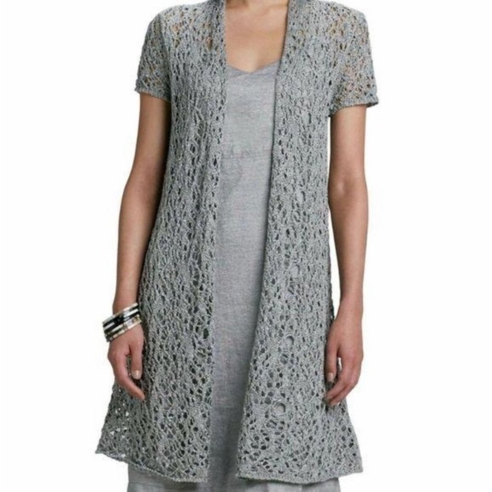XXL Eileen Fisher Gray Crochet Vest